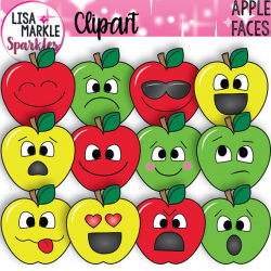 Apple Clipart, Emoji Clipart, Emotion Clipart, Apple Faces Clipart ...