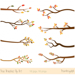 Fall branches clipart, Autumn branch clip art, Tree branch clip art ...