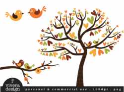 Love Birds in Fall/Autumn Colors - Digital Clip Art | Meylah