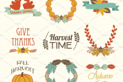 Fall Autumn Elements Vector Clip Art ~ Illustrations ~ Creative Market