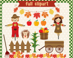 Fall Clip Art Autumn Clipart Digital Scrapbooking Elements