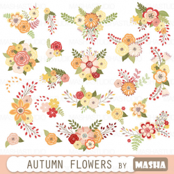 Autumn flowers clipart: 