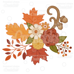 Pretty Autumn Flowers SVG Cutting Files & Clipart