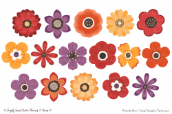 Simply Sweet Vector Flowers & Stems Clipart in Autumn by Amanda ...