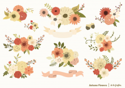 Autumn Flowers Set ~ Illustrations ~ Creative Market