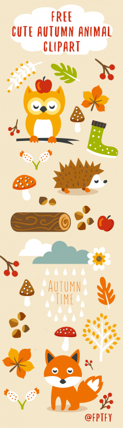 Free Cute Autumn Animal Clip Art and Planner Stickers | Autumn ...