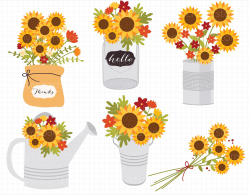 Sunflowers, Fall Flowers Clipart #AUTUMN#THANKSGIVING ...