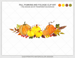 Pumpking Clip Art Watercolor Pumpkins Clipart Autumn