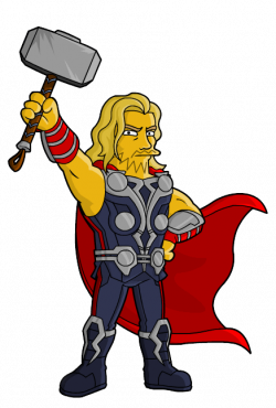 Thor From Springfield Simpsons Avengers Movie Clipart Png