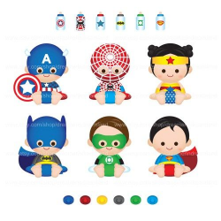 Superhero Super Baby Boy Girl PDF PNG Clip Art Digital File ...