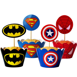 Avengers Cupcake Wrappers and Toppers //Price: $13.95 & FREE ...