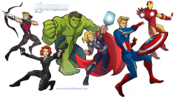 28+ Collection of Cartoon Avengers Drawing | High quality, free ...