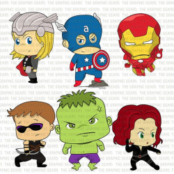 Baby Avengers Clip Art Set Avengers Heroes Clipart - Little Young ...
