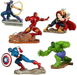Amazon.com: Disney Marvel AVENGERS Assemble Exclusive 5-Piece PVC ...