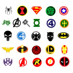 Superheroes Logos Clipart, Marvel vector, Avengers, Superhero logo- File  For Cut,Cricut,Silhouette,Svg,Dxf,Eps,Png, Cuttable SVG File