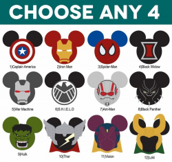Mickey Heads: Marvel Superhero Mouse Head Die Cuts | Super Heros ...