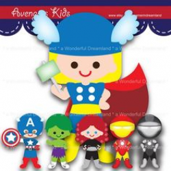 Superhero Avenger Kids Boy PDF PNG Clip Art Digital File | Kids ...