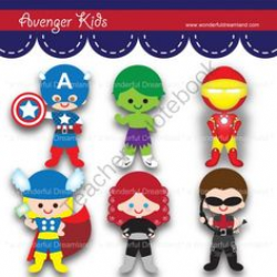 Superhero Avenger Kids Boy PDF PNG Clip Art Digital File | Kids ...