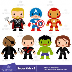Super Kids Clipart / Avengers Clipart / Super Kids 3 / Superheroes ...