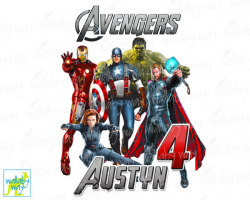 The Avengers Birthday Printable Iron On Transfer or as Clip