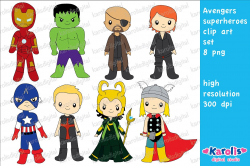 Avengers superhero / clip art set ~ Illustrations ~ Creative Market