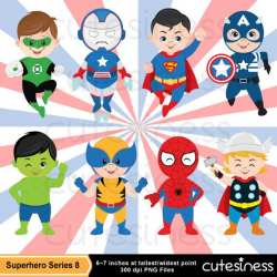 Superhero Digital Clipart Superhero Clipart by Cutesiness on Etsy ...