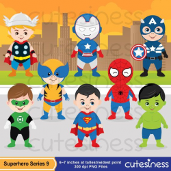 Super Hero Series 9/ Superhero Teams Digital Clipart/ FREE Small ...