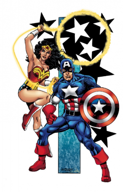Wonder Woman / Captain America - George Perez / Tom Smith, in Brian ...