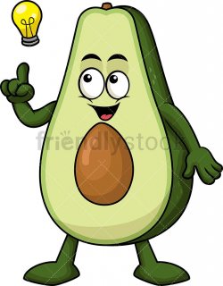 Avocado Mascot Having An Idea | Vegetables | Avocado cartoon ...