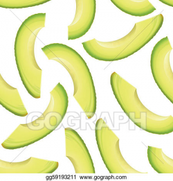Vector Art - Thinly sliced pieces avocado. Clipart Drawing ...