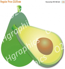 Green Avocado Clipart, Berry Clipart, Fruit Clipart, Big seed ...
