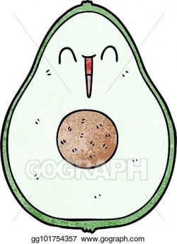 Vector Art - Cartoon happy avocado. Clipart Drawing gg101754357 ...