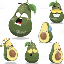 Avocado clipart cartoon - Pencil and in color avocado clipart cartoon