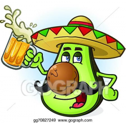 Vector Art - Avocado mexican cartoon beer. EPS clipart gg70827249 ...