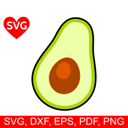 Avocado SVG File for Cricut and Silhouette and printable Avocado clipart