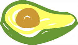 Clipart - Sketched avocado