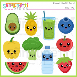 Kawaii health food clipart, kawaii clipart, fruit clipart, vegetable ...