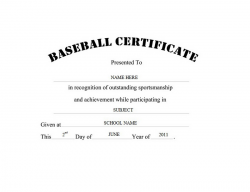Baseball Certificate Free Templates Clip Art & Wording | Geographics