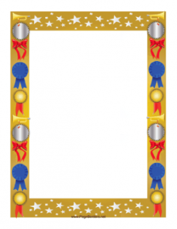 This colorful award border is decorated with stars and features ...