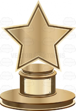 Bronze Star Trophy On Bronze Base With Blank Gold Inscription Plaque ...