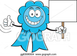Vector Clipart - Cartoon award ribbon with a sign. Vector ...