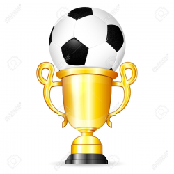 Soccer Poster With Soccer Ball And Gold Trophy, Vector Isolated ...
