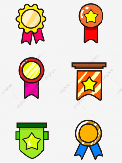 Commercial Hand Drawn Badges Cute Cartoon Medals Signs ...