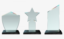 Glass Trophy Awards Vector, Five Pointed Star Trophy, Dimensional ...