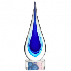 Blue Teardrop Art Glass Award | Art Glass Sculptures | Recognition ...
