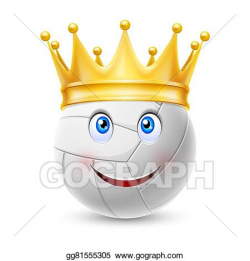 Vector Art - Gold crown on a volleyball ball. Clipart Drawing ...