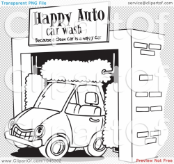 Car Wash Coloring Pages Royalty Free Rf Clip Art Illustration Of A ...