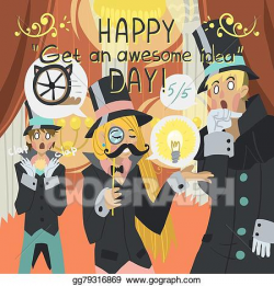 Vector Illustration - Happy get awesome idea day greeting card ...