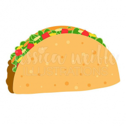 Crunchy Taco Cute Digital Clipart, Taco Clip art, Taco Graphic ...