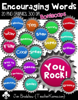 Encouraging Words Bottlecaps clip art! These are perfect for ...